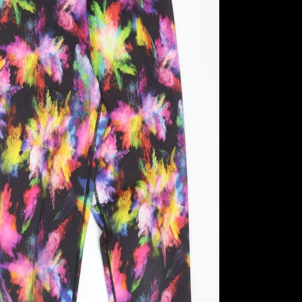 USA Pro Girls Multicoloured Geometric Polyester Pedal Pusher Trousers Size 11-12 Years Regular