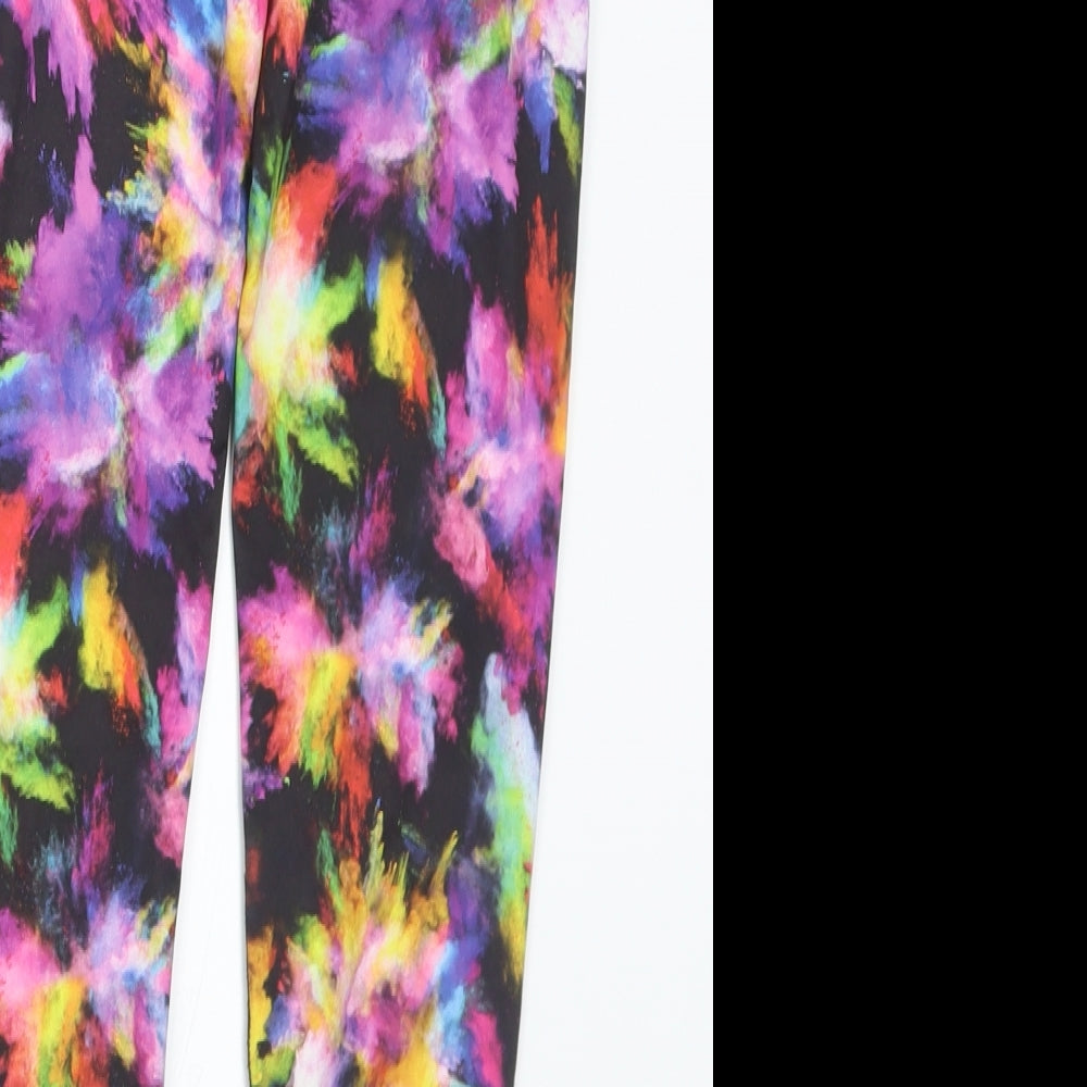 USA Pro Girls Multicoloured Geometric Polyester Pedal Pusher Trousers Size 11-12 Years Regular