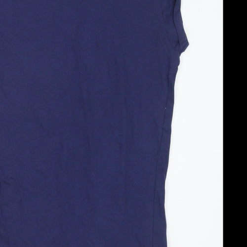 Qucodo Womens Blue Cotton Basic T-Shirt Size S Round Neck - Nice