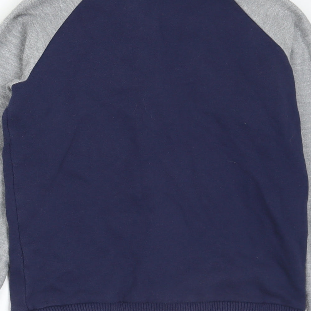 George Girls Blue Geometric Cotton Full Zip Sweatshirt Size 10-11 Years