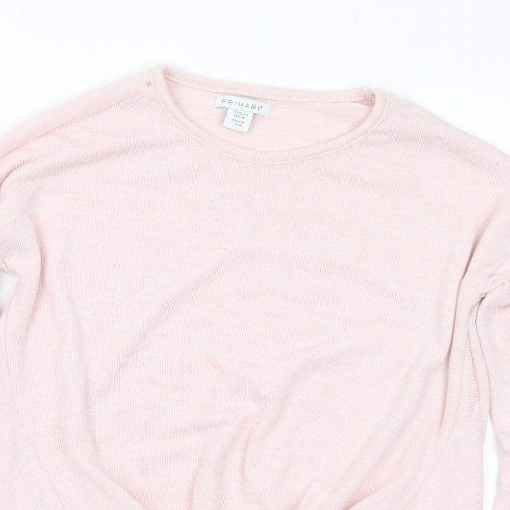 Primark Girls Pink Round Neck Polyester Pullover Jumper Size 11-12 Years
