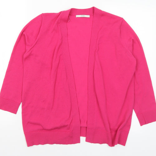 George Womens Pink V-Neck Polyester Cardigan Jumper Size M