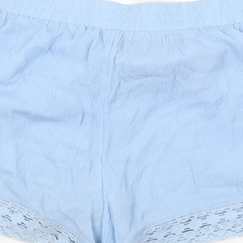 Primark Womens Blue Viscose Hot Pants Shorts Size 8 L3 in Regular