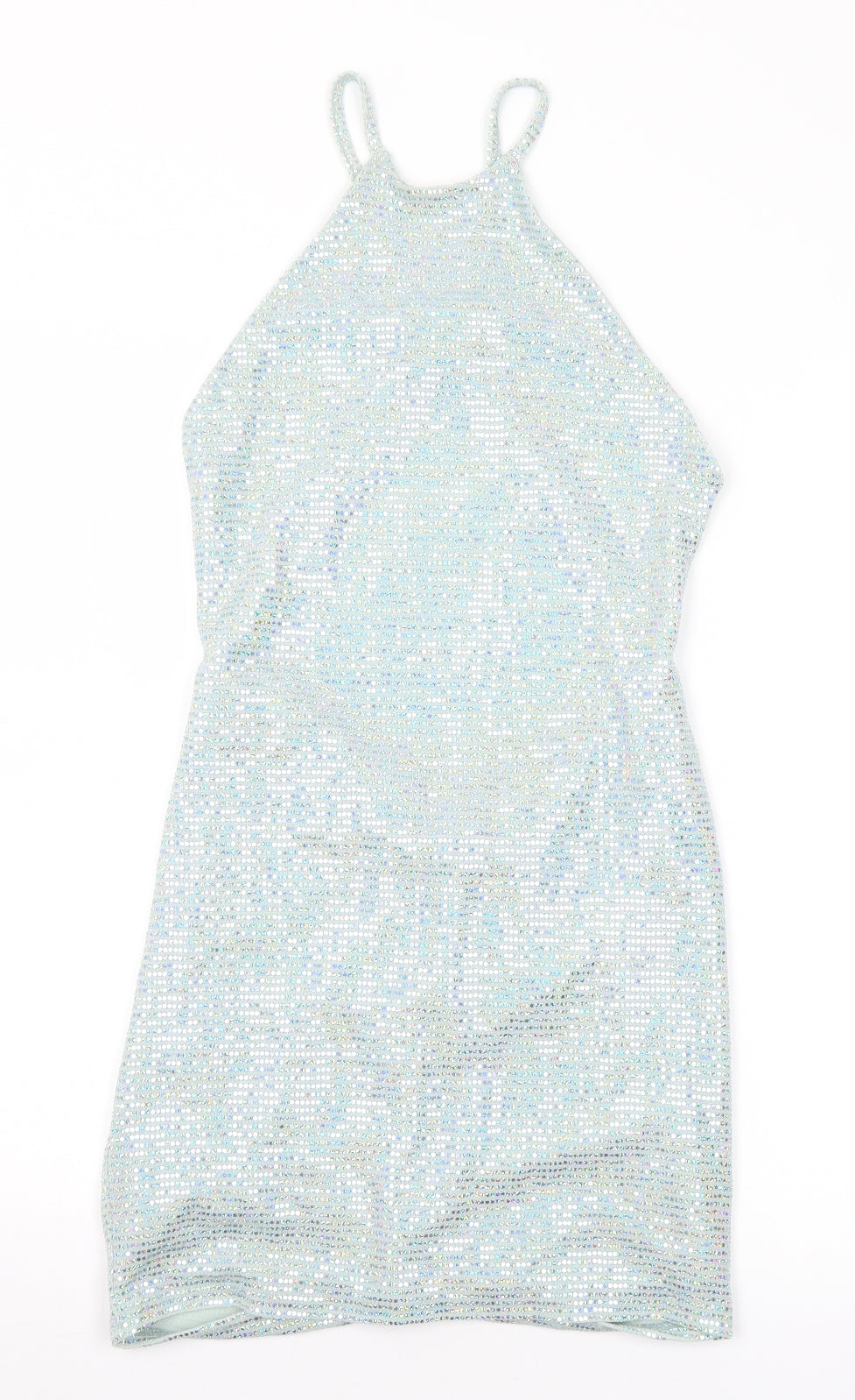 Urban Outfitters Womens Blue Nylon Bodycon Size S Halter - se