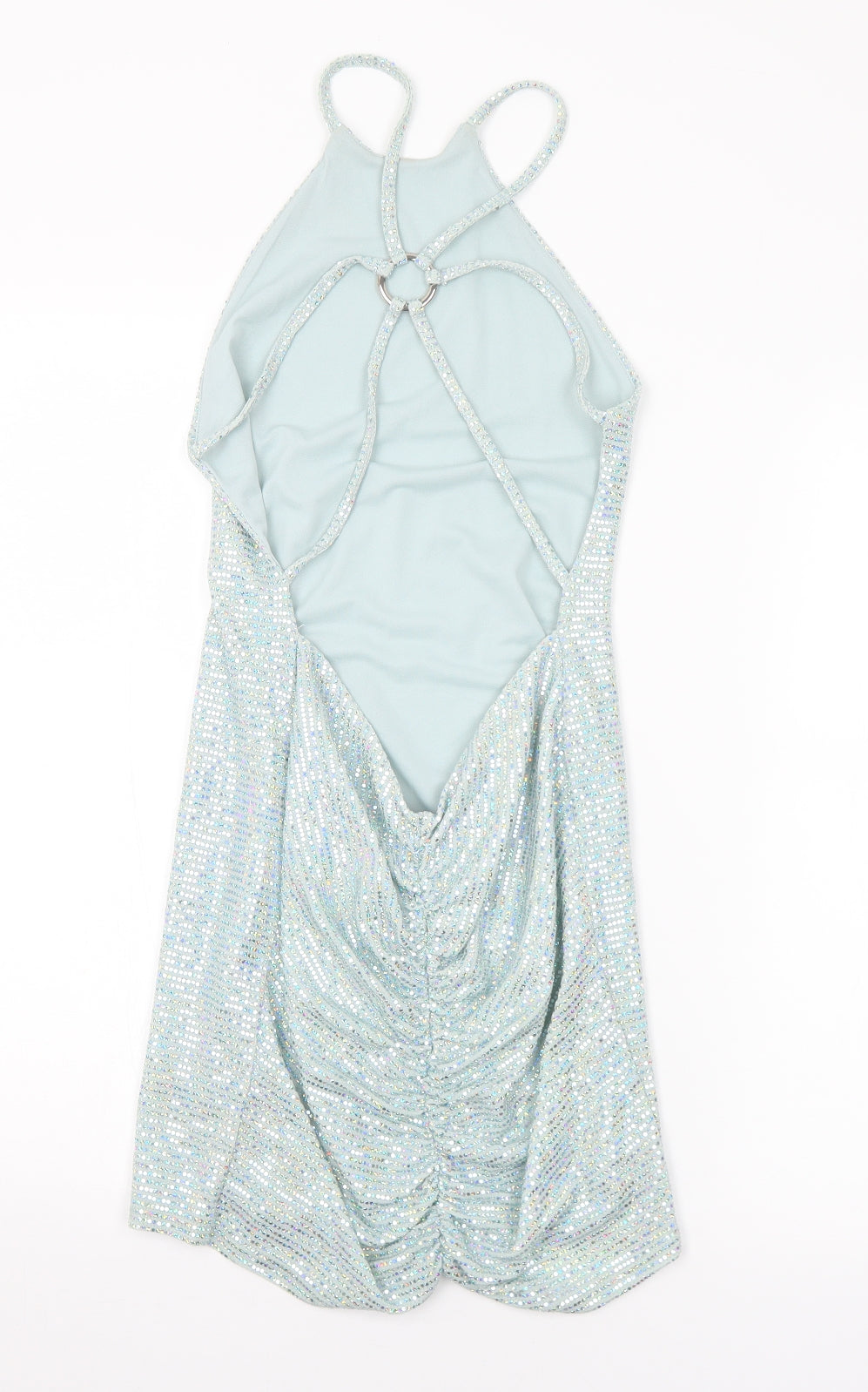 Urban Outfitters Womens Blue Nylon Bodycon Size S Halter - se