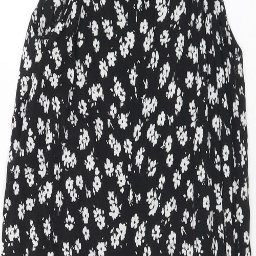 New Look Womens Black Flecked Viscose Dungaree One-Piece Size 8