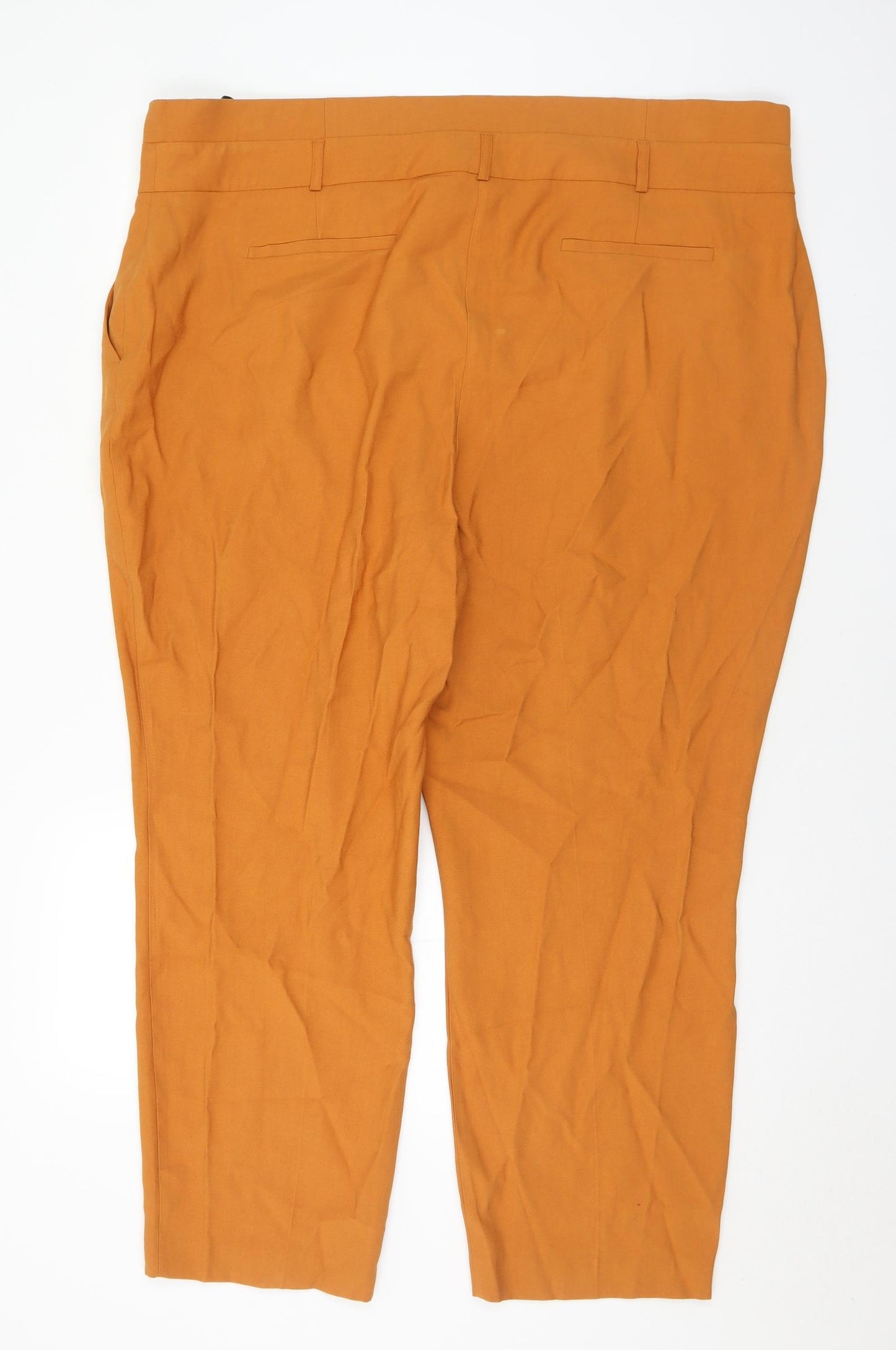 Dorothy Perkins Womens Yellow Viscose Trousers Size 22 L27 in Regular