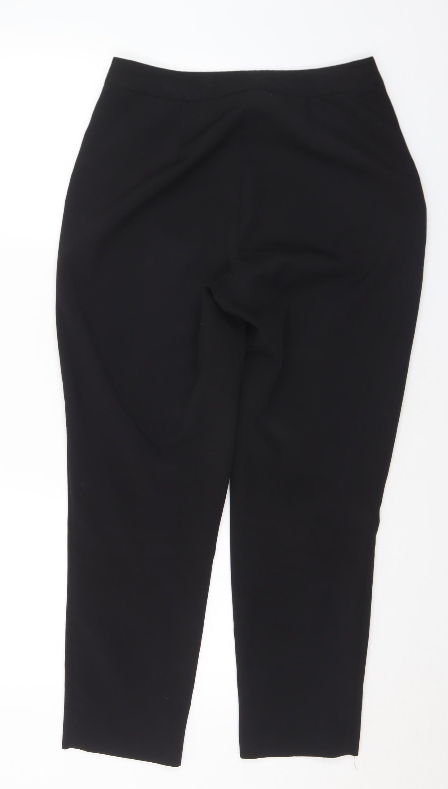 Miss Selfridge Womens Black Polyester Trousers Size 10 L26 in Regular