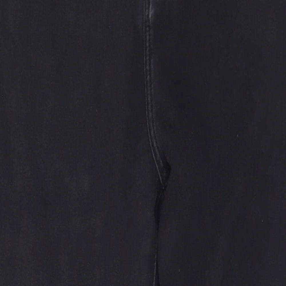 New Look Womens Black Cotton Tapered Jeans Size 14 L29 in Regular