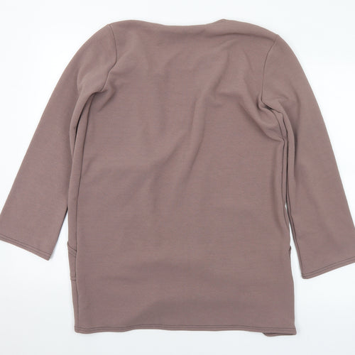Boohoo Womens Brown Round Neck Polyester Cardigan Jumper Size M - M/L