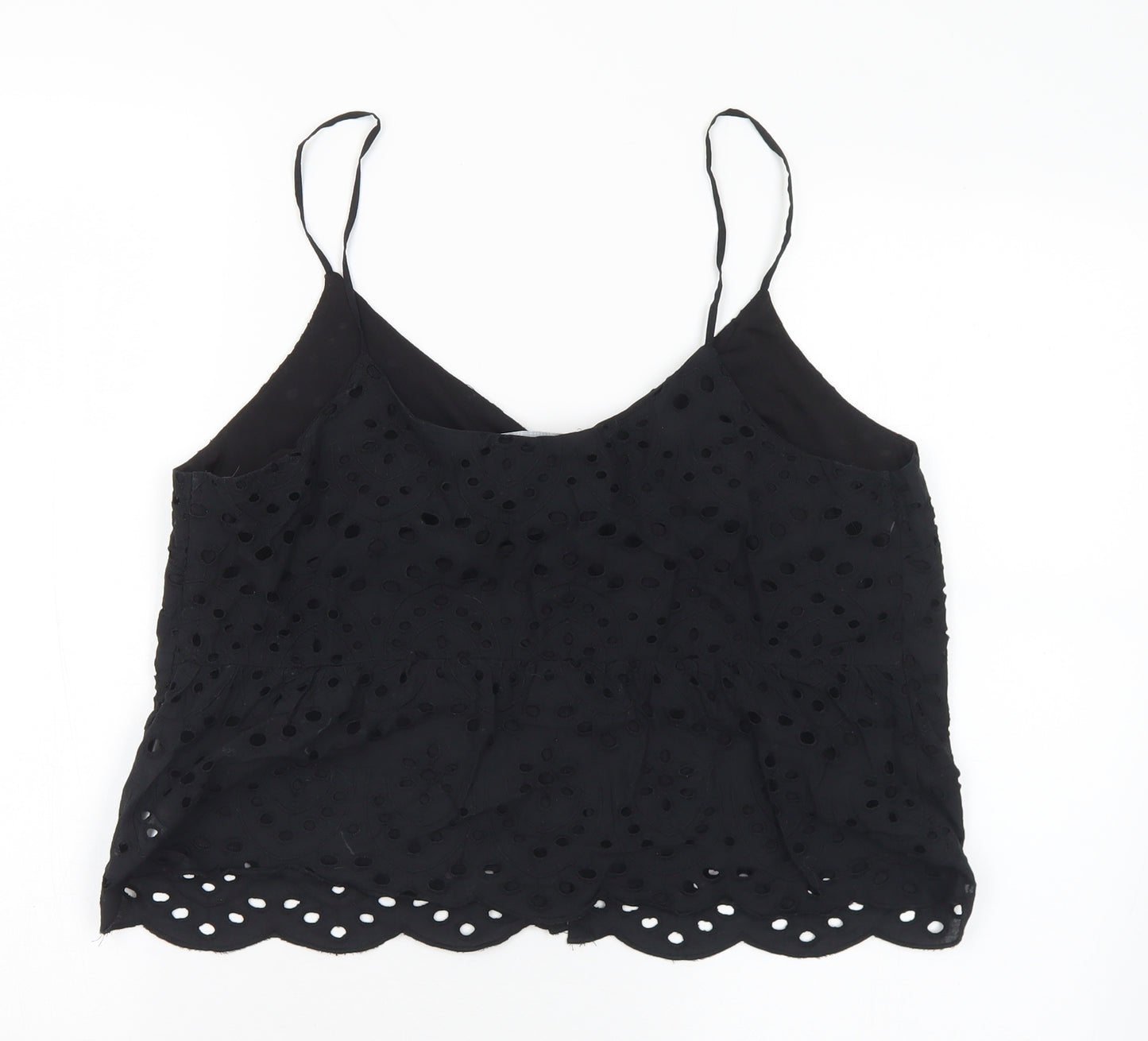 Primark Womens Black Cotton Camisole Tank Size 14 V-Neck