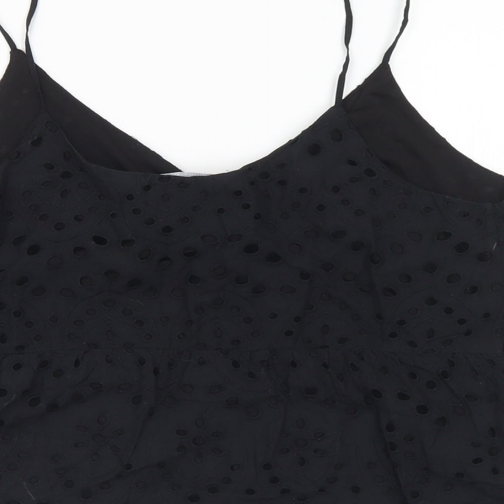 Primark Womens Black Cotton Camisole Tank Size 14 V-Neck