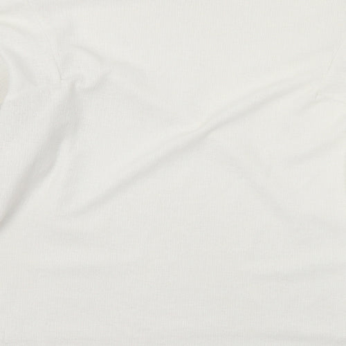 Zara Womens White Polyester Basic Blouse Size M Mock Neck