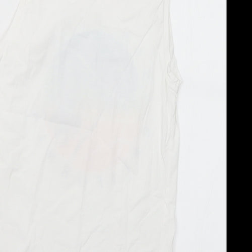 H&M Boys White Cotton Basic T-Shirt Size 10 Years Round Neck - California