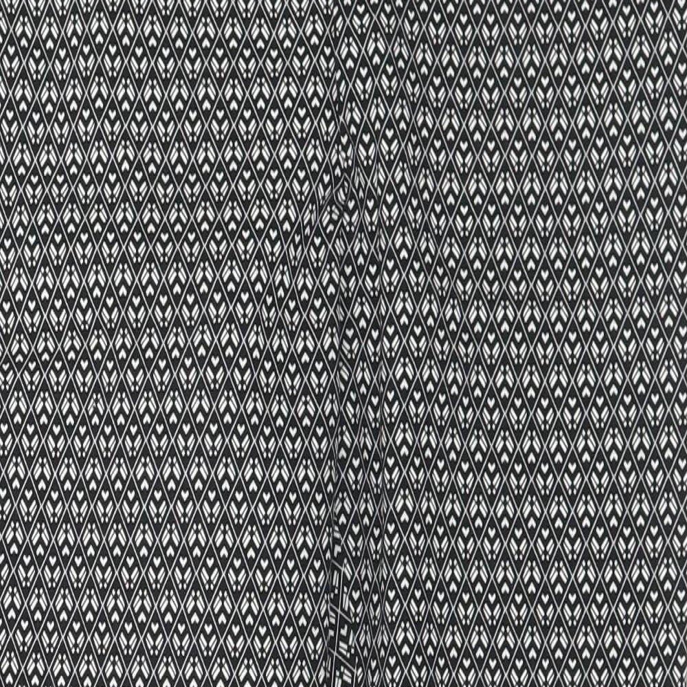 Atmosphere Womens Black Geometric Viscose Trousers Size 14 L27 in Regular