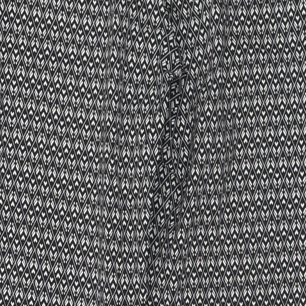 Atmosphere Womens Black Geometric Viscose Trousers Size 14 L27 in Regular