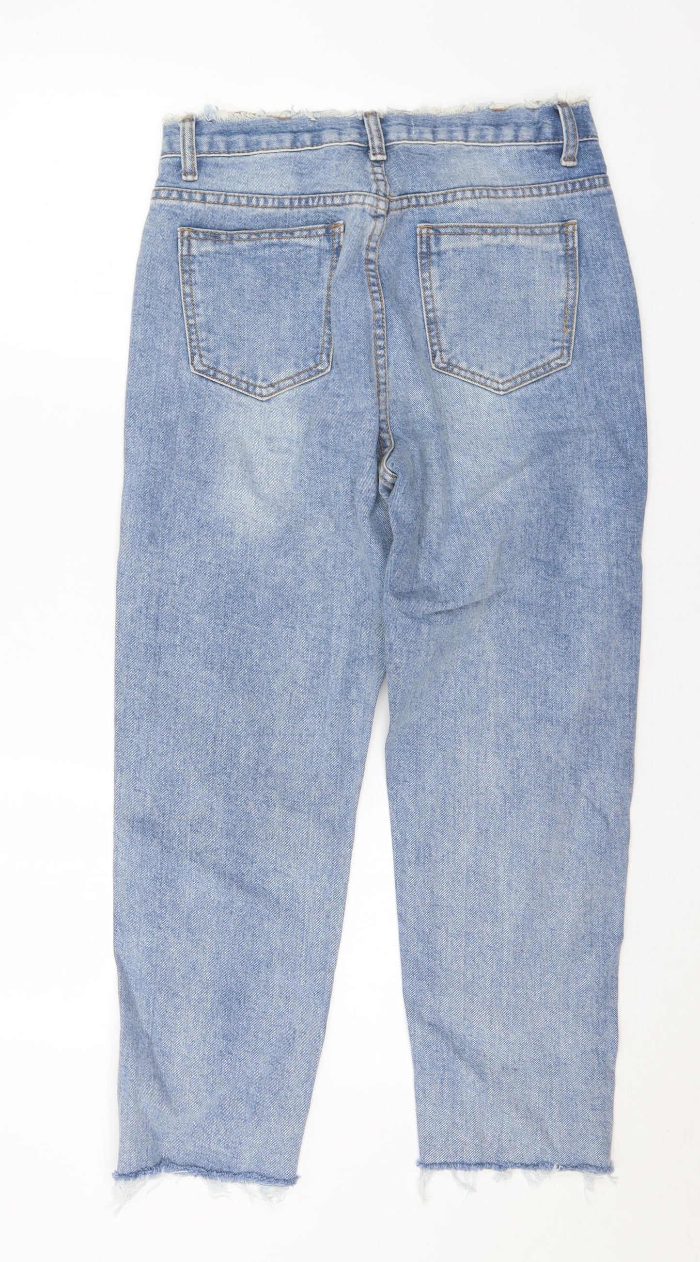 MAIJ WSRY Womens Blue Cotton Mom Jeans Size 12 L24 in Regular Button