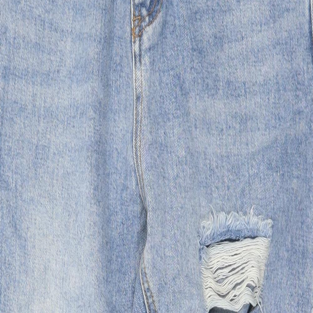 MAIJ WSRY Womens Blue Cotton Mom Jeans Size 12 L24 in Regular Button