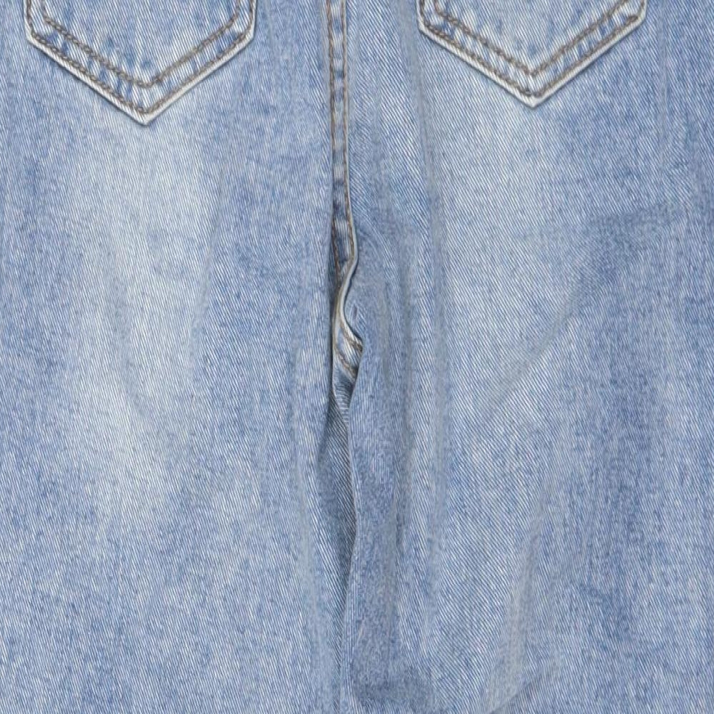 MAIJ WSRY Womens Blue Cotton Mom Jeans Size 12 L24 in Regular Button