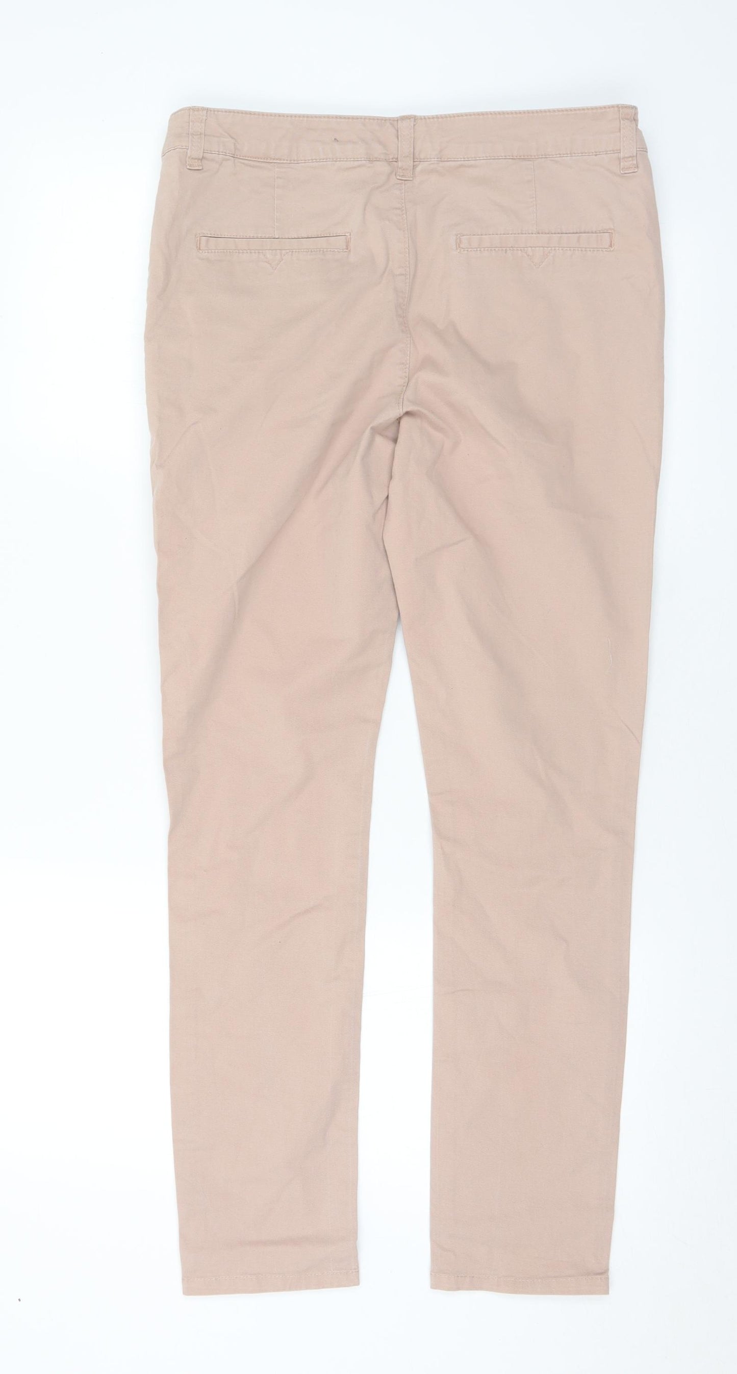 ASOS Mens Pink Cotton Chino Trousers Size 30 in L28 in Regular Zip