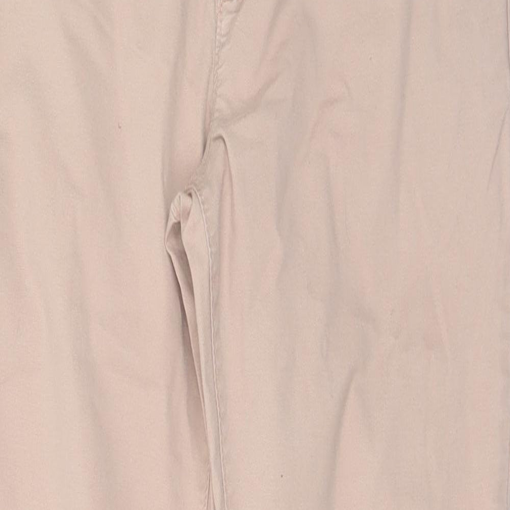 ASOS Mens Pink Cotton Chino Trousers Size 30 in L28 in Regular Zip