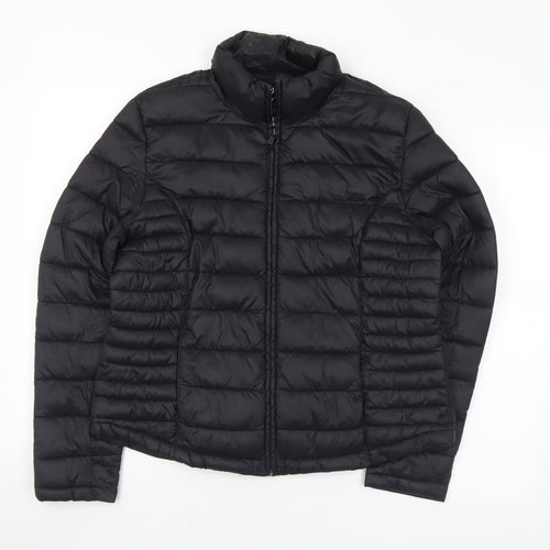 Primark Womens Black Quilted Coat Size 14 Zip - 14-16