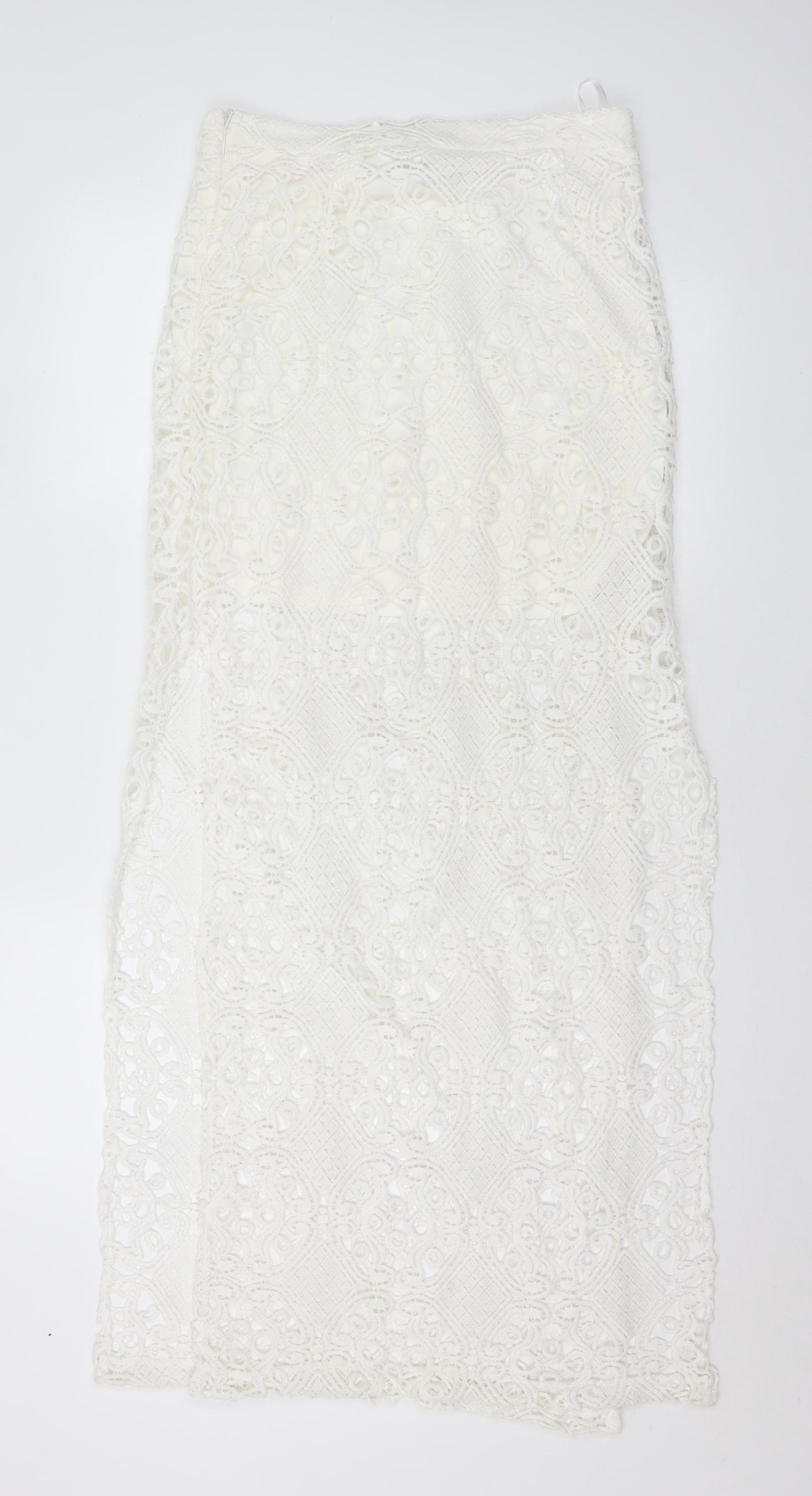 Missguided Womens White Polyester Maxi Skirt Size 10