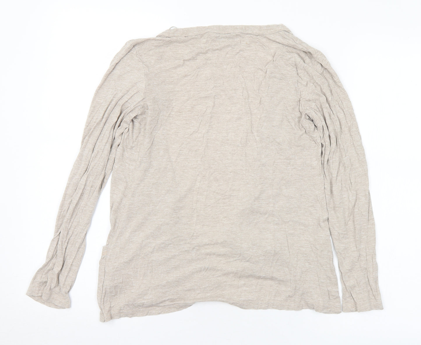 New Look Womens Beige V-Neck Viscose Cardigan Jumper Size 10