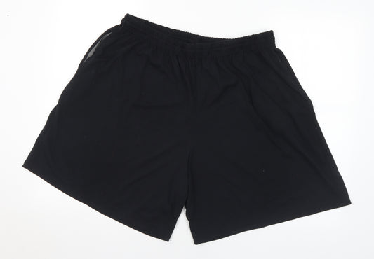 Gildan Mens Black Polyester Sweat Shorts Size 3XL L8 in Regular