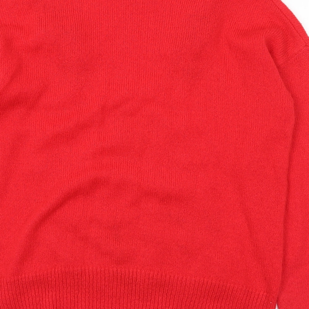 NEXT Womens Red Crew Neck Acrylic Pullover Jumper Size 12 - Christmas