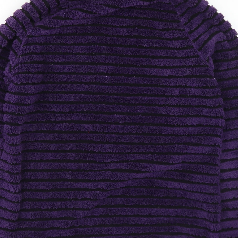 Craghoppers Womens Purple Mock Neck Striped Polyester Pullover Jumper Size 12