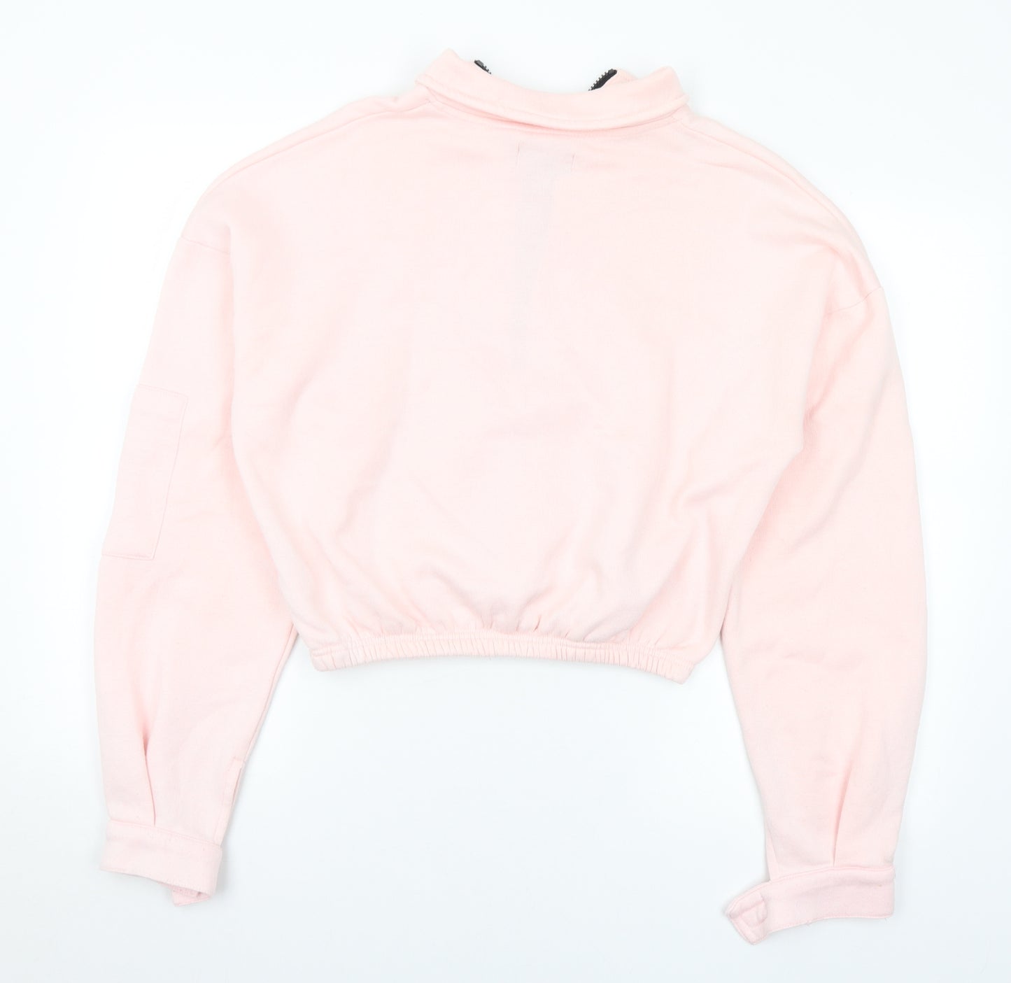 PRETTYLITTLETHING Womens Pink Polyester Pullover Sweatshirt Size M Zip