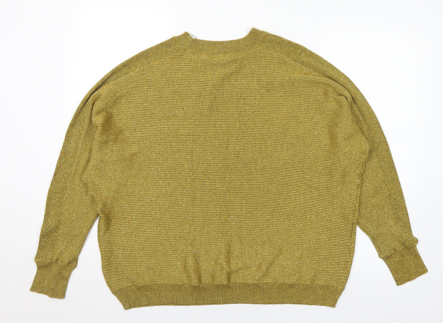 F&F Womens Gold Mock Neck Viscose Pullover Jumper Size 20