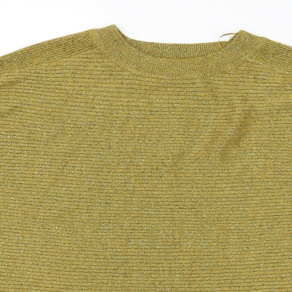 F&F Womens Gold Mock Neck Viscose Pullover Jumper Size 20