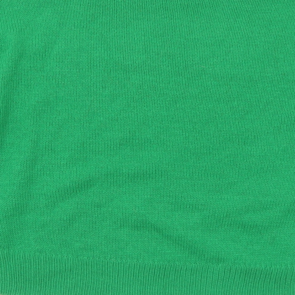 Divided Womens Green Round Neck Acrylic Pullover Jumper Size S