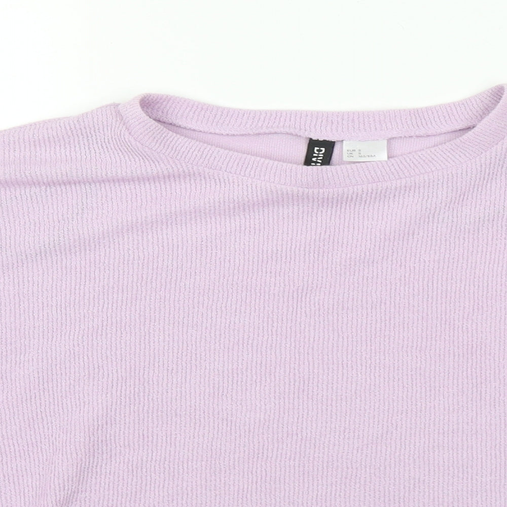 Divided Womens Purple Crew Neck Polyester Pullover Jumper Size S