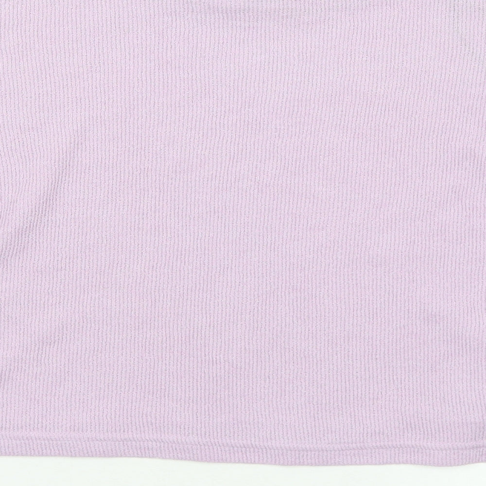 Divided Womens Purple Crew Neck Polyester Pullover Jumper Size S