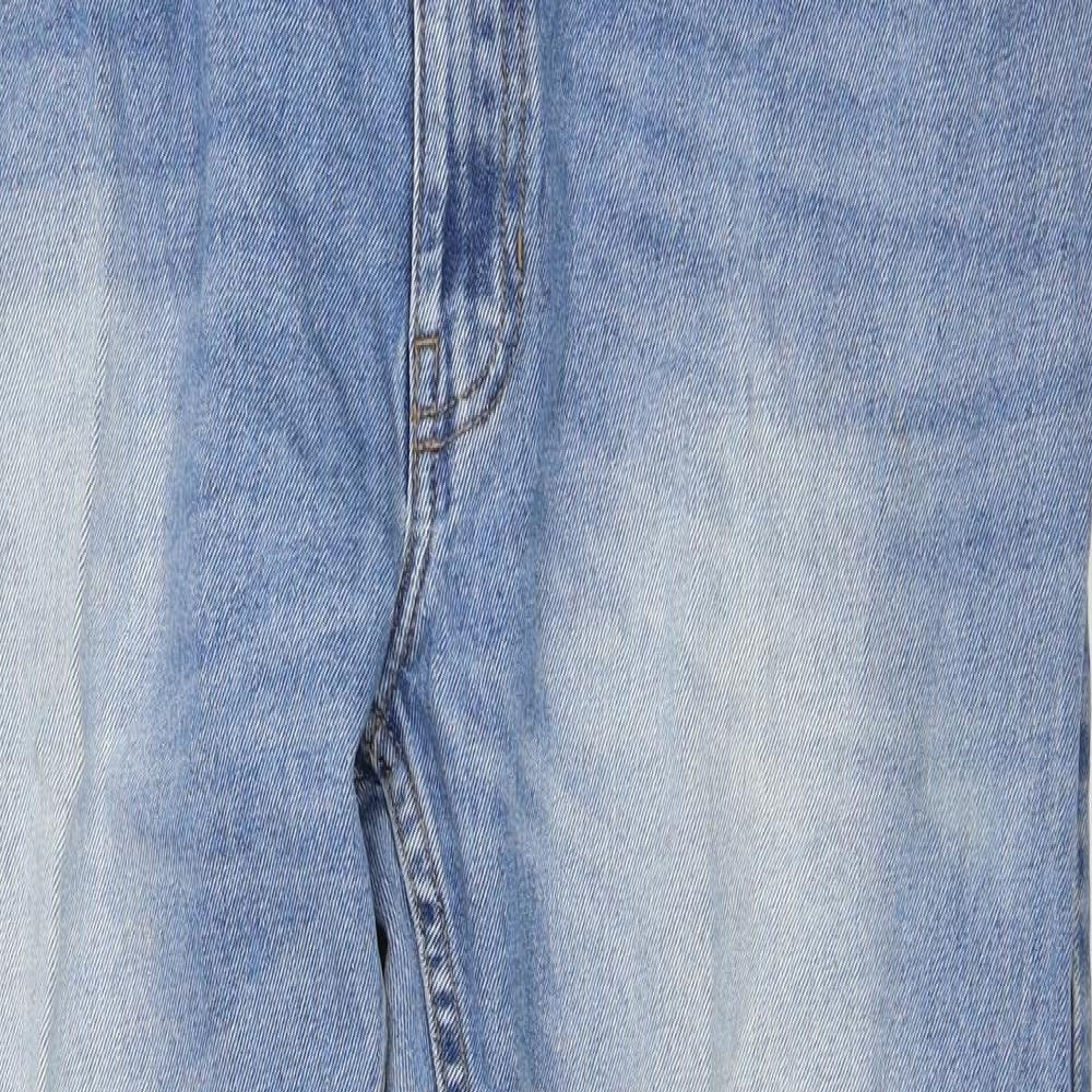 AW85 Mens Blue Cotton Straight Jeans Size 36 L30 in Slim