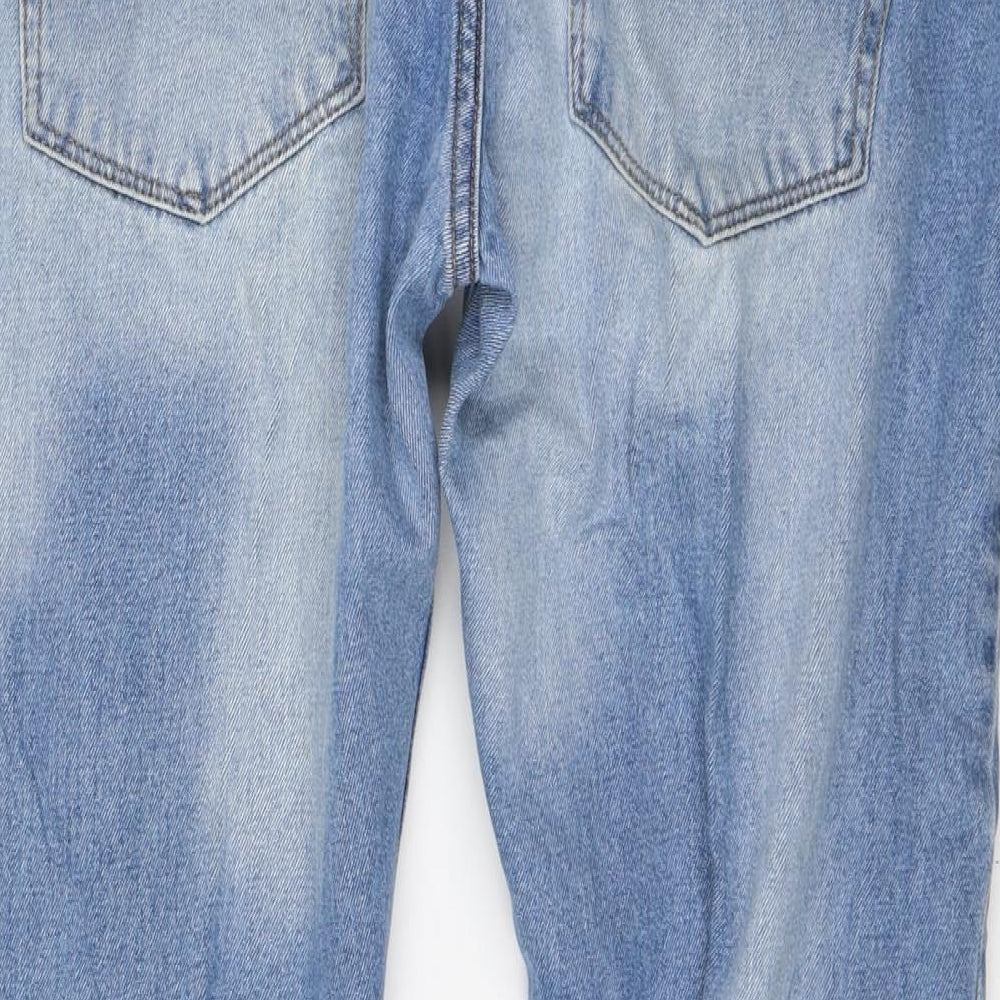 AW85 Mens Blue Cotton Straight Jeans Size 36 L30 in Slim