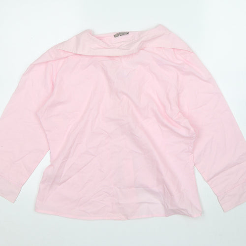 TU Womens Pink Polyester Basic Button-Up Size 14 Collared