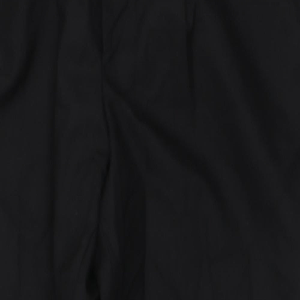 David Moss Mens Black Polyester Trousers Size 36 L28 in Regular