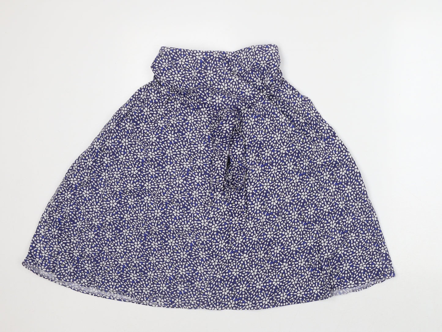 Marks and Spencer Womens Blue Geometric Linen A-Line Skirt Size 14