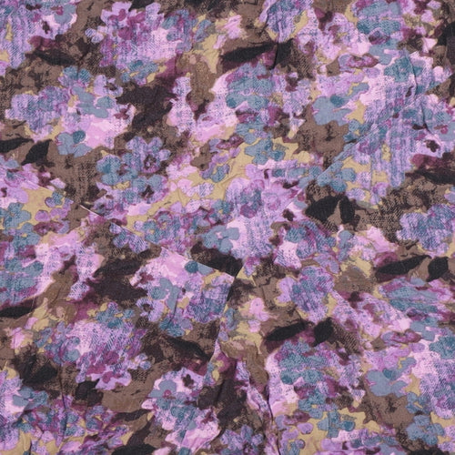 Classic Womens Purple Geometric Viscose A-Line Skirt Size 12