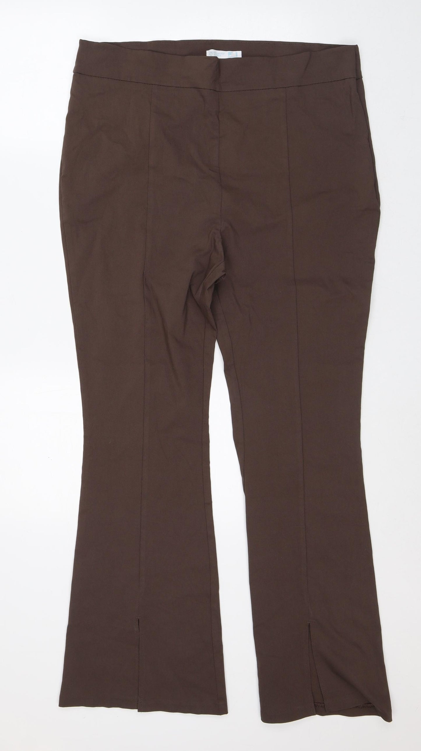 Primark Womens Brown Viscose Trousers Size 20 L30 in Regular