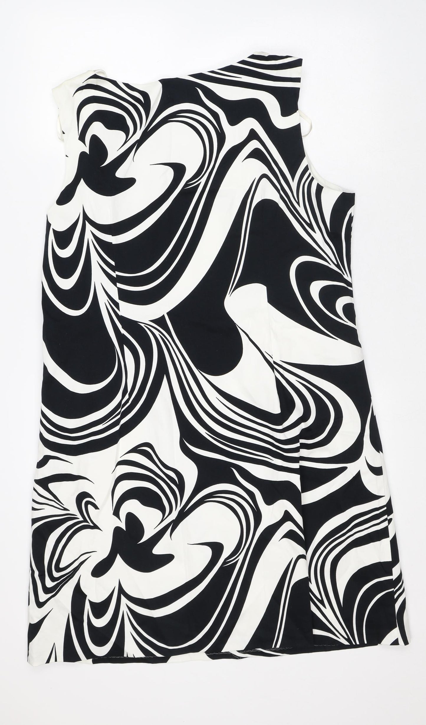 George Womens White Geometric Cotton A-Line Size 20 Round Neck