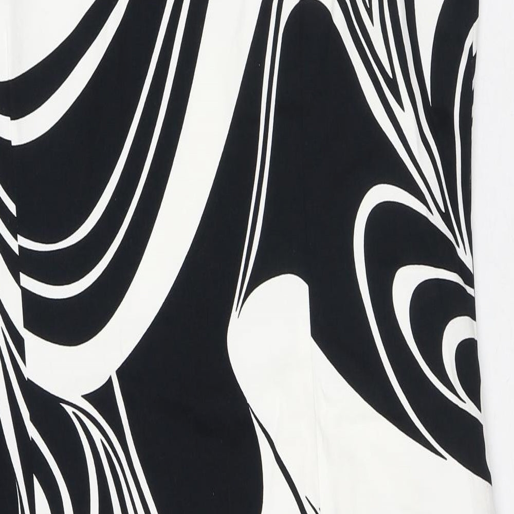 George Womens White Geometric Cotton A-Line Size 20 Round Neck