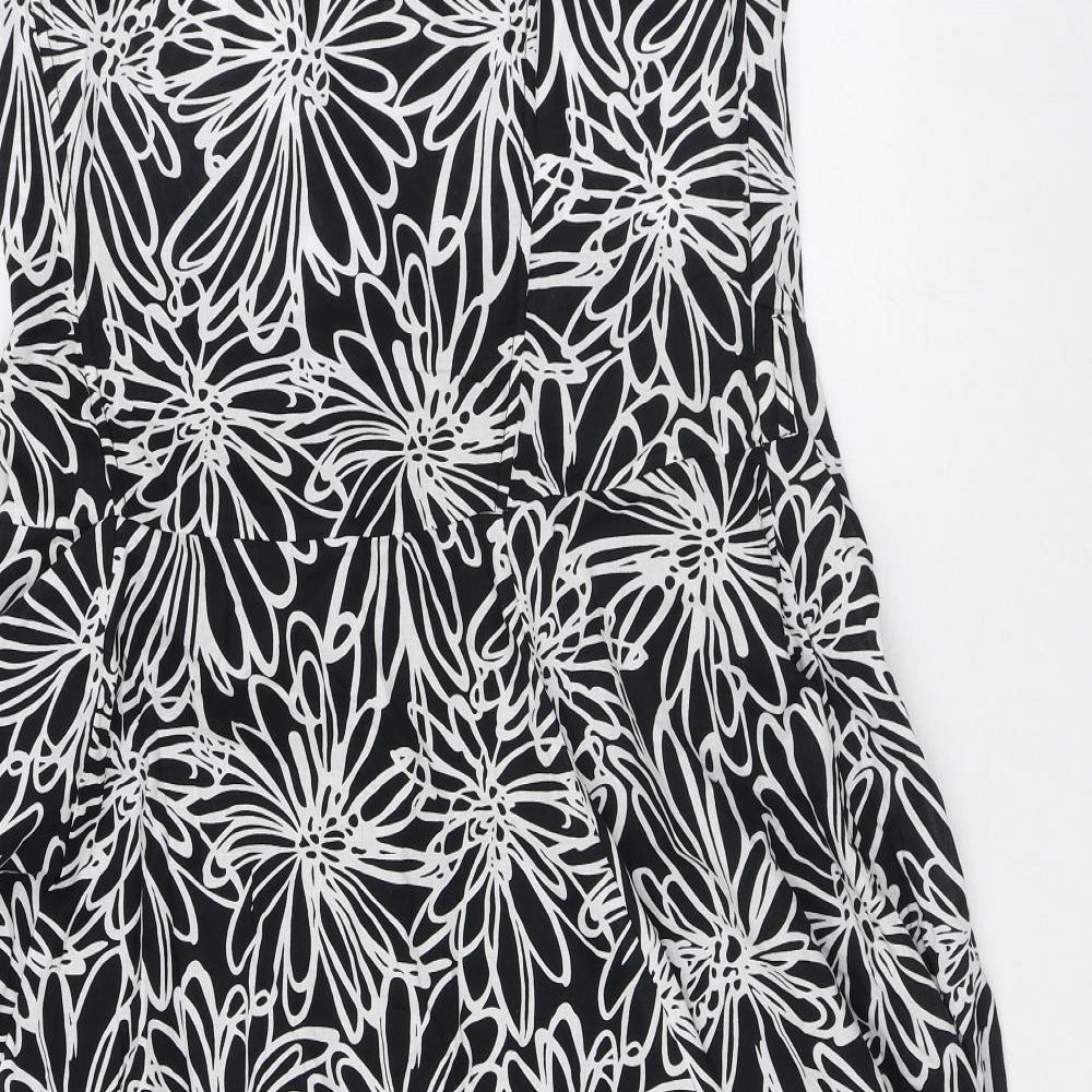 Atmosphere Womens White Geometric Cotton A-Line Size 18 Off the Shoulder