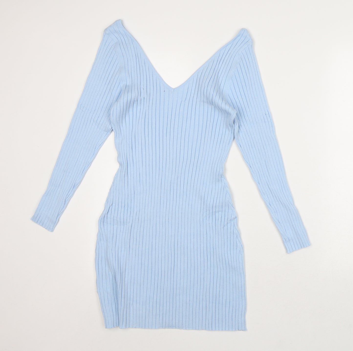 SheIn Womens Blue Polyester Jumper Dress Size XL V-Neck