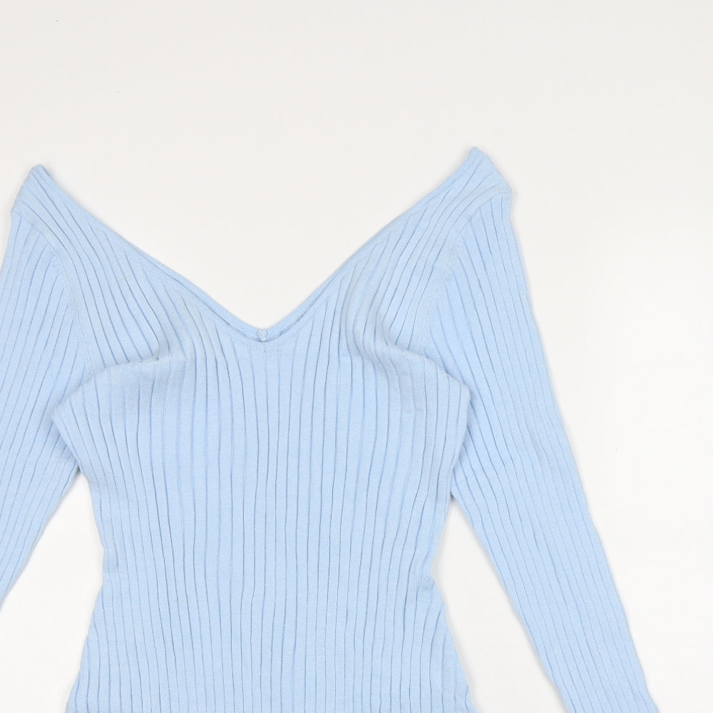 SheIn Womens Blue Polyester Jumper Dress Size XL V-Neck