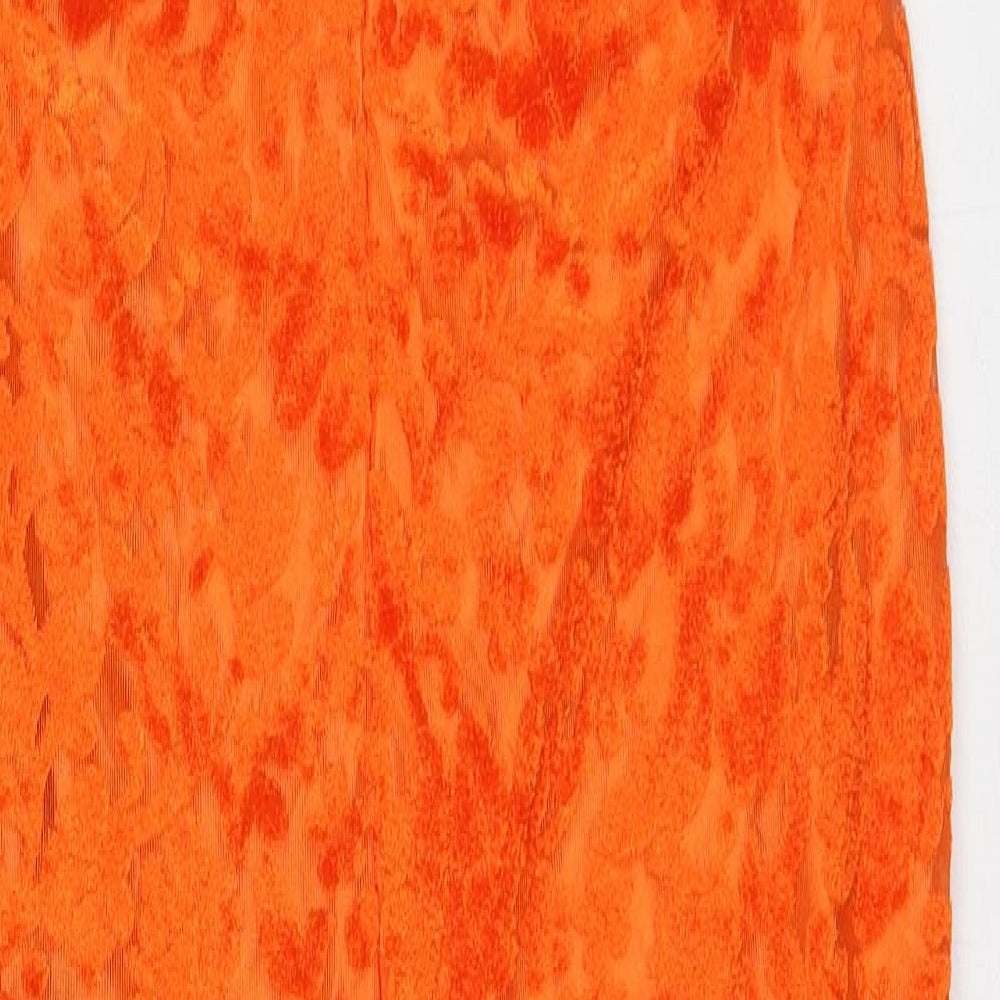 SheIn Womens Orange Geometric Polyester Playsuit One-Piece Size L L30 in
